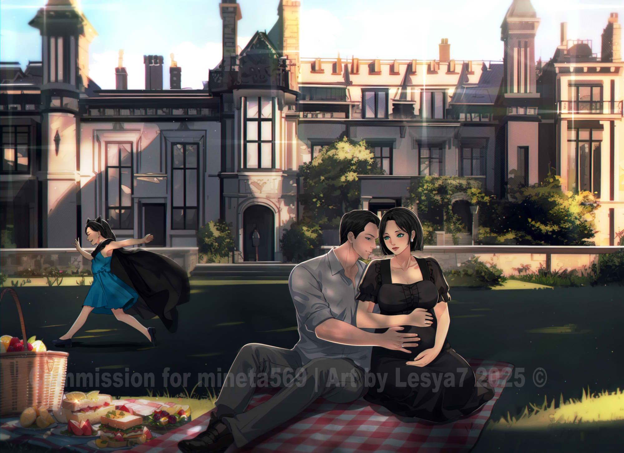 Commission: Bruce x Selina and Helena OC Family